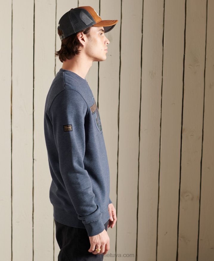 Superdry Heritage Mountain Crew Sweatshirt Navy Men