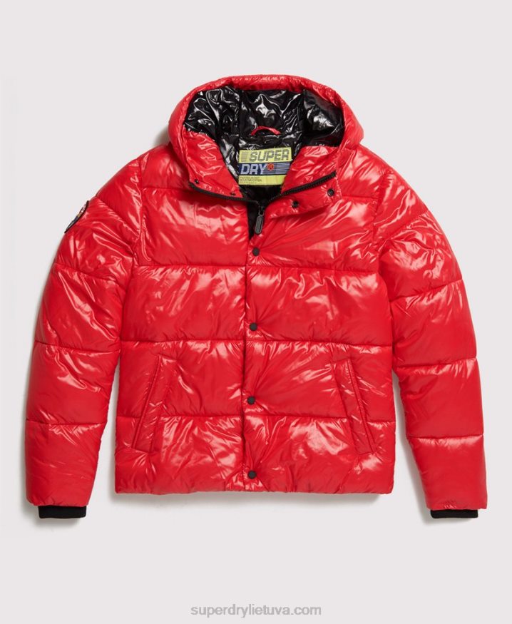 Superdry High Shine Bomber Jacket Red Men