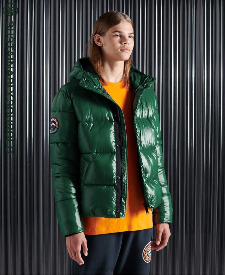 Superdry High Shine Padded Jacket Green Men