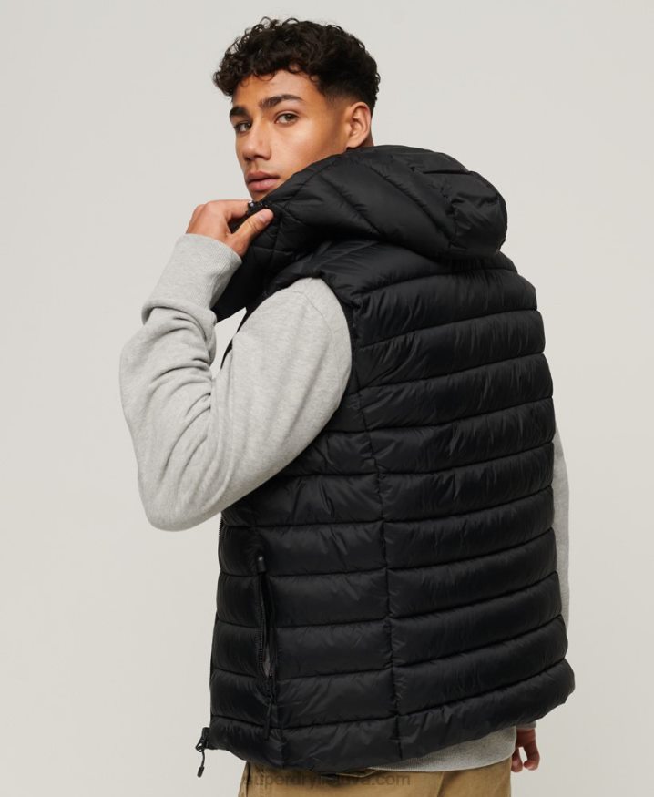 Superdry Hooded Classic Padded Gilet Black Men