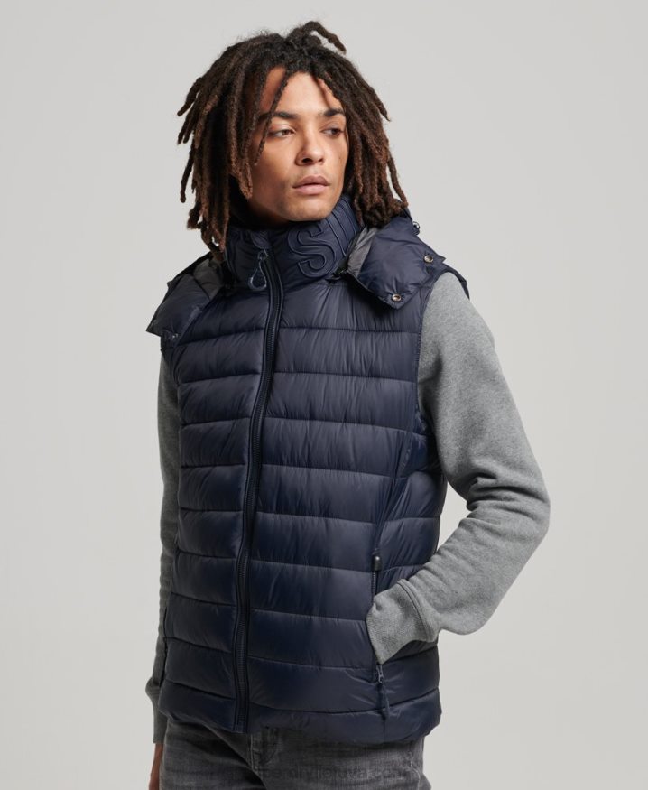 Superdry Hooded Classic Padded Gilet Navy Men