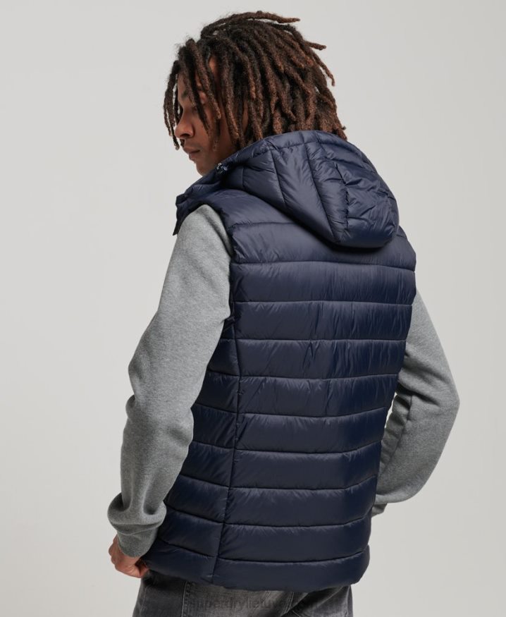 Superdry Hooded Classic Padded Gilet Navy Men