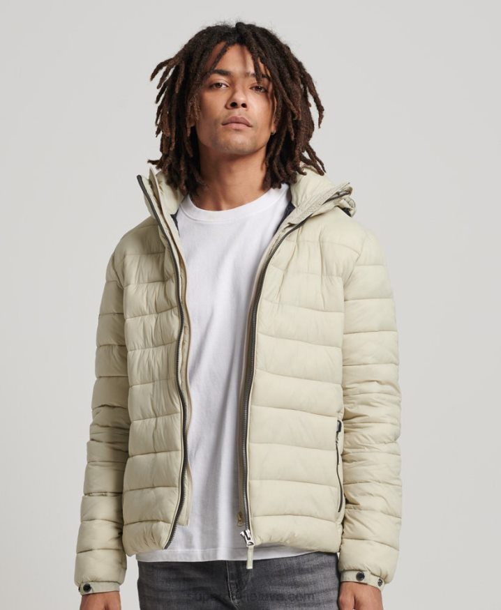 Superdry Hooded Classic Puffer Jacket Beige Men