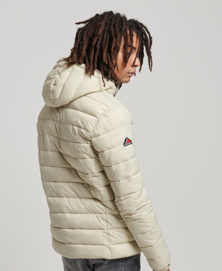 Superdry Hooded Classic Puffer Jacket Beige Men