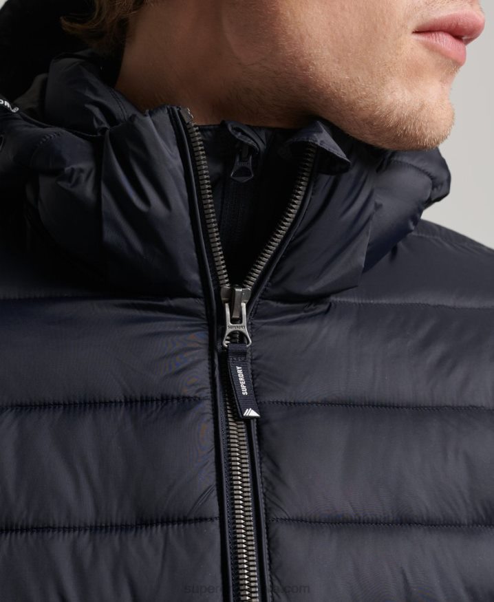 Superdry Hooded Classic Puffer Jacket Navy Men