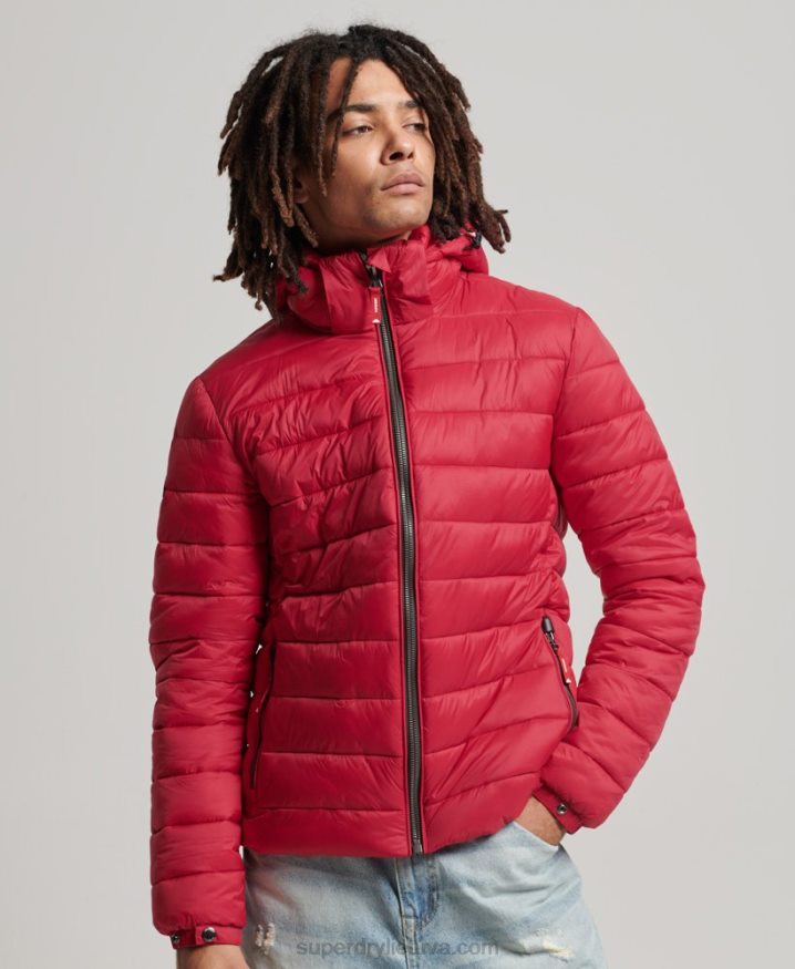 Superdry Hooded Classic Puffer Jacket Red Men