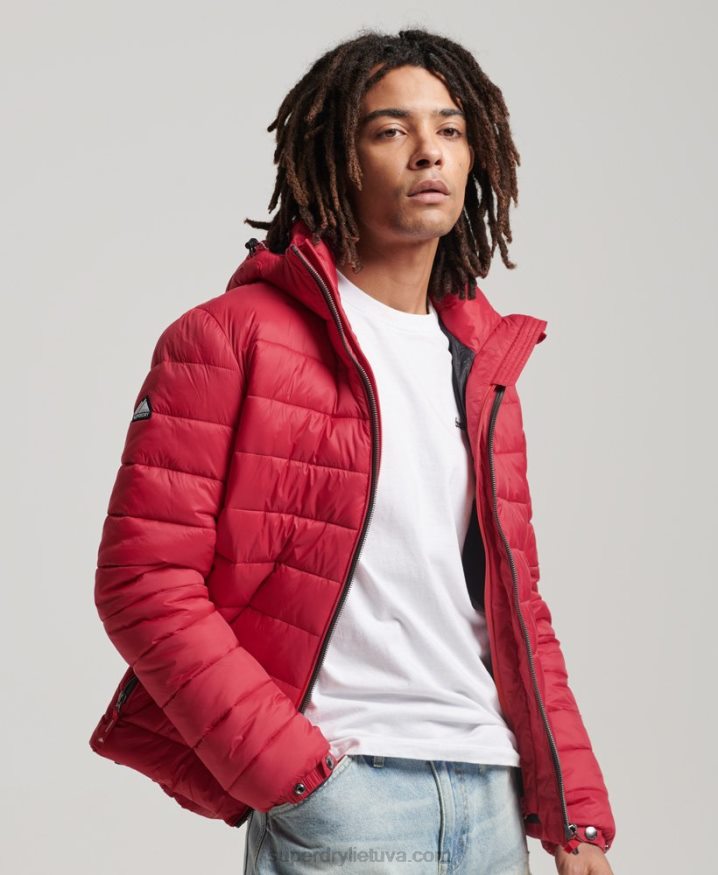 Superdry Hooded Classic Puffer Jacket Red Men