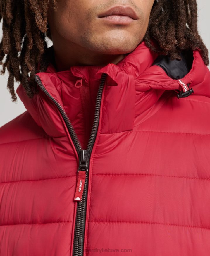 Superdry Hooded Classic Puffer Jacket Red Men