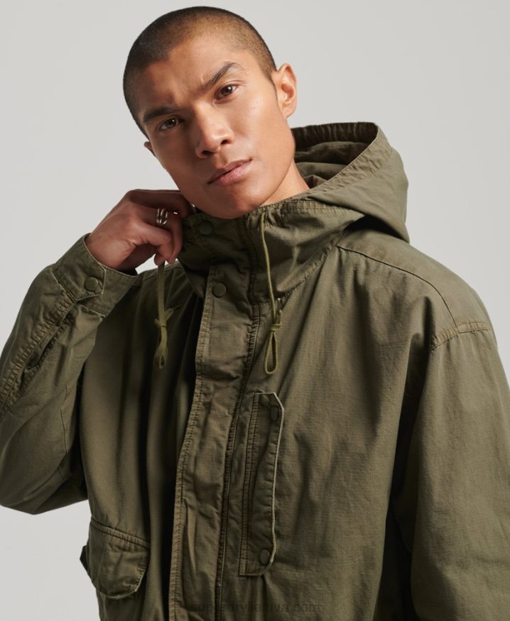 Superdry Hooded Deck Jacket Khaki Men