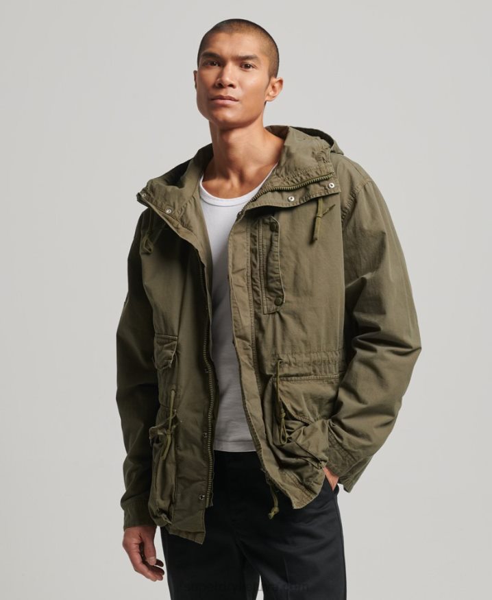 Superdry Hooded Deck Jacket Khaki Men