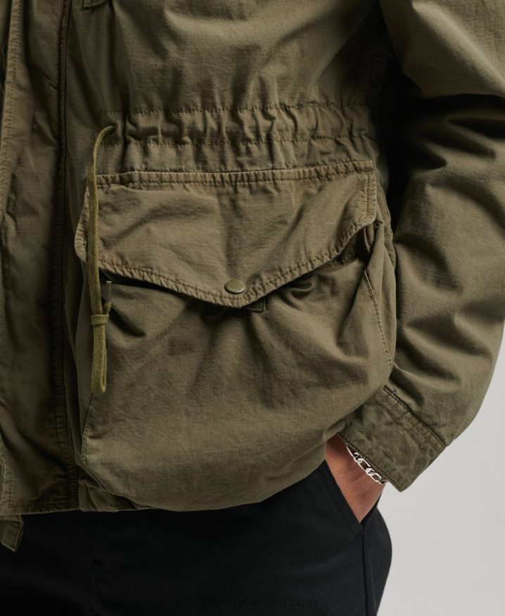 Superdry Hooded Deck Jacket Khaki Men