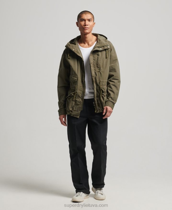 Superdry Hooded Deck Jacket Khaki Men