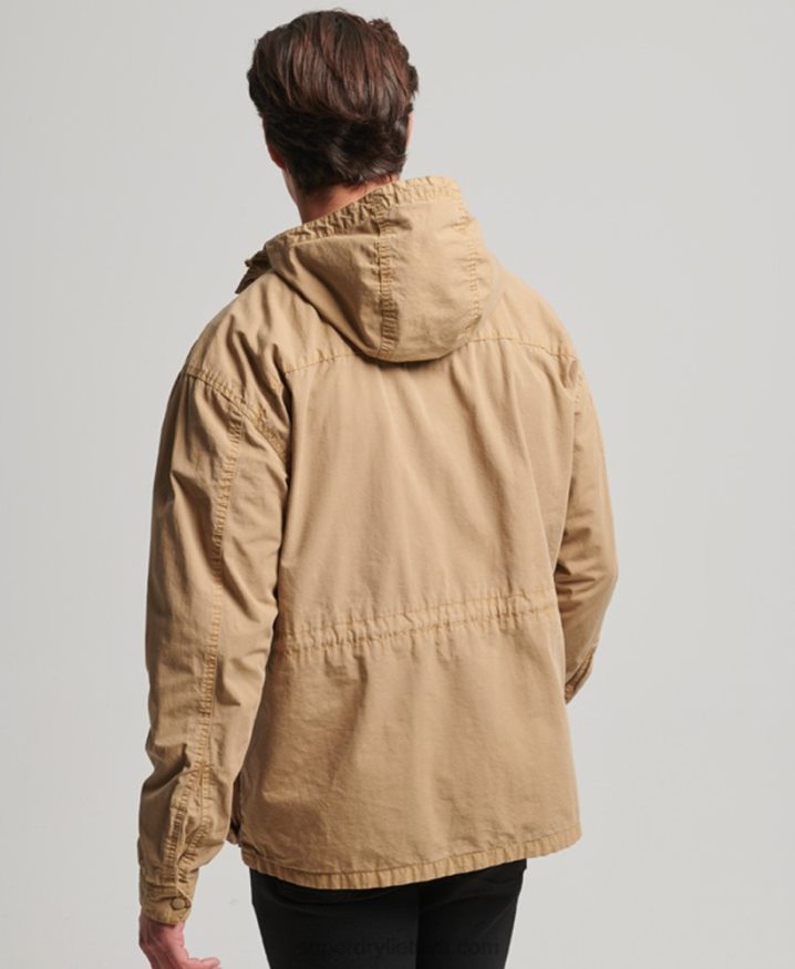 Superdry Hooded Deck Jacket Tan Men