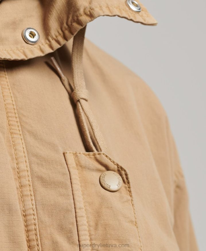 Superdry Hooded Deck Jacket Tan Men