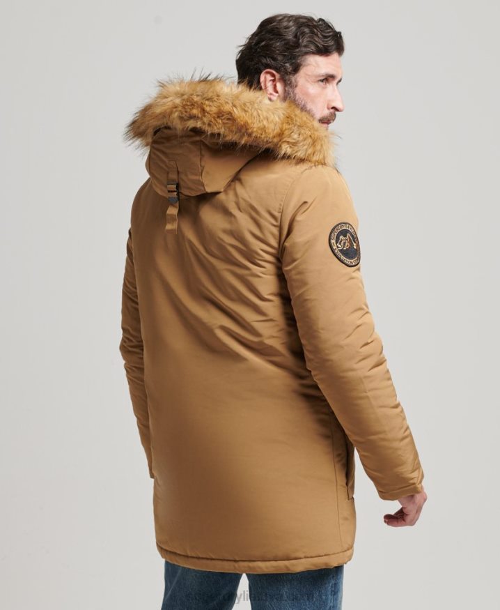 Superdry Hooded Everest Faux Fur Parka Brown Men