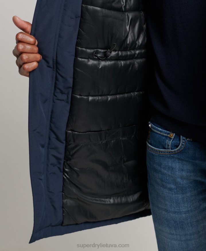 Superdry Hooded Everest Faux Fur Parka Navy Men