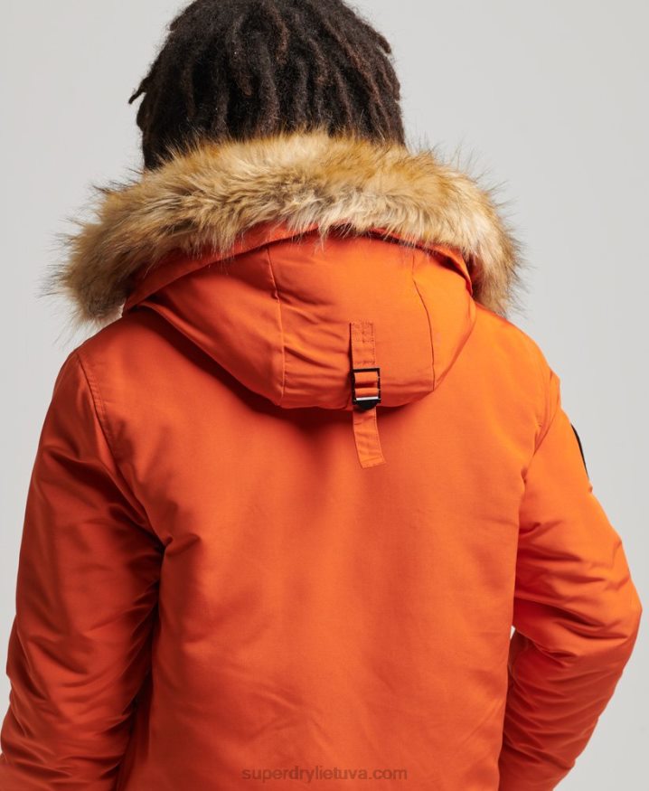 Superdry Hooded Everest Faux Fur Parka Orange Men