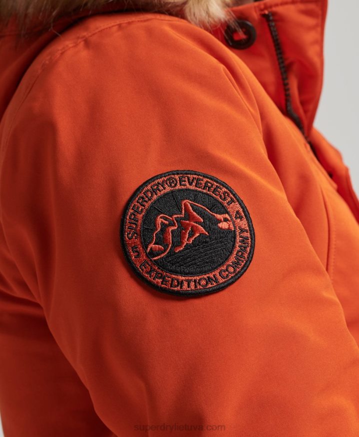 Superdry Hooded Everest Faux Fur Parka Orange Men