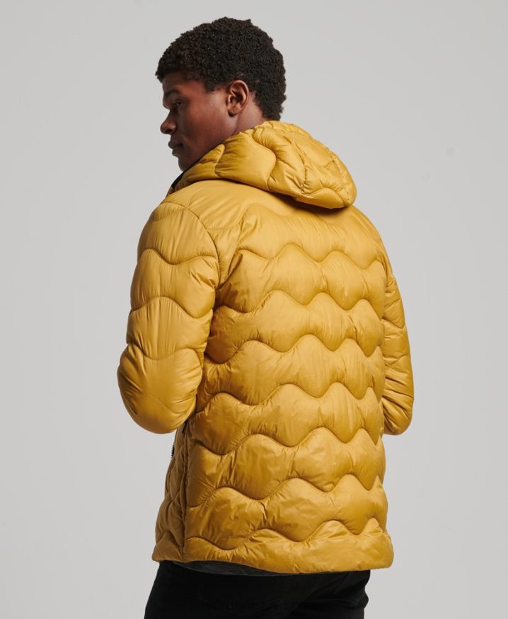 Superdry Hooded Lightweight Padded Coat Yellow Men