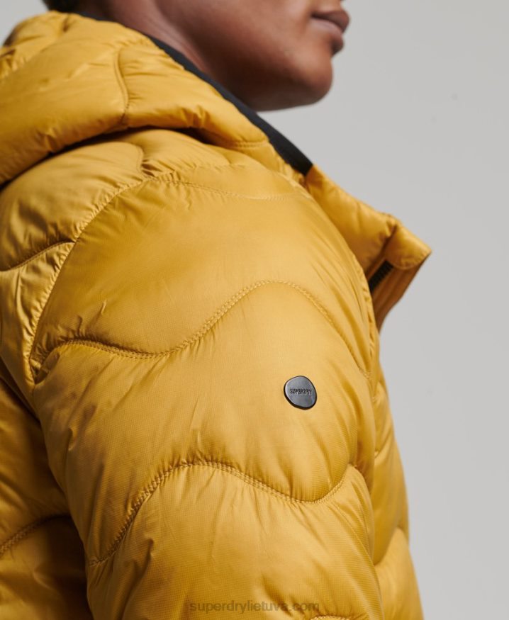 Superdry Hooded Lightweight Padded Coat Yellow Men