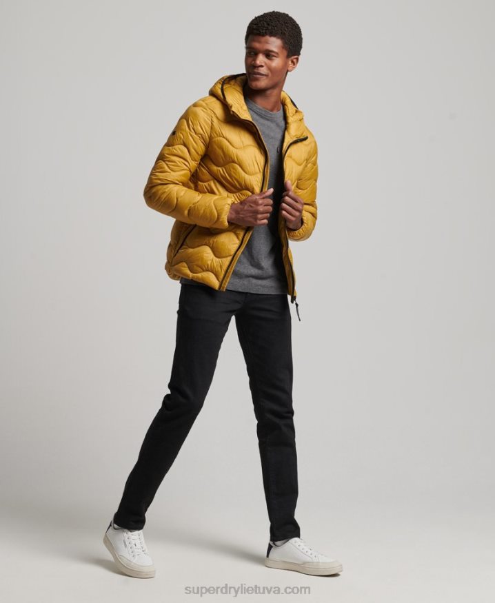 Superdry Hooded Lightweight Padded Coat Yellow Men