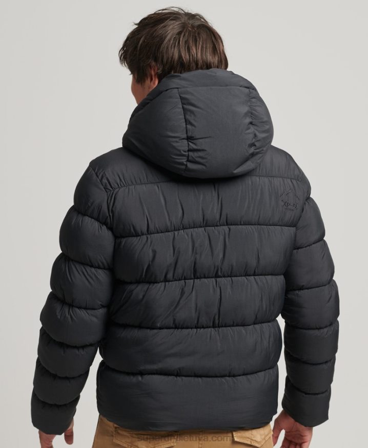 Superdry Hooded XPD Sports Puffer Jacket Black Men