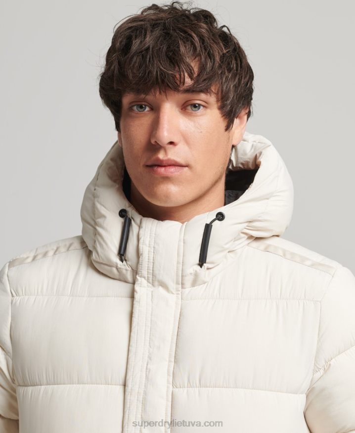 Superdry Hooded XPD Sports Puffer Jacket Cream Men