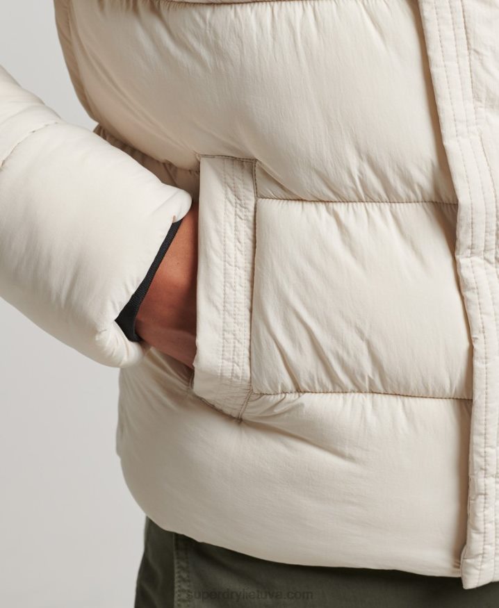 Superdry Hooded XPD Sports Puffer Jacket Cream Men