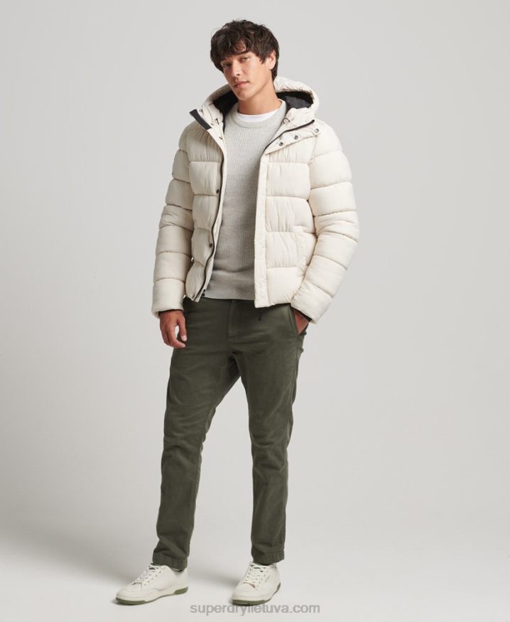 Superdry Hooded XPD Sports Puffer Jacket Cream Men