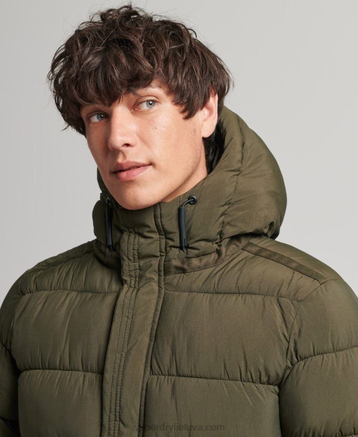 Superdry Hooded XPD Sports Puffer Jacket Khaki Men