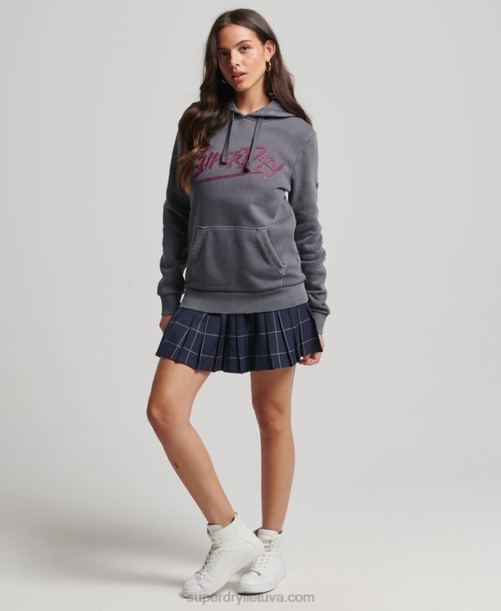 Superdry Indie Mark Hoodie Dark Grey Women