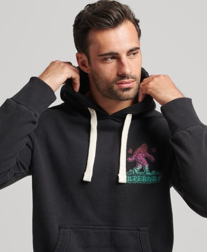 Superdry Into The Woods Graphic Hoodie Dark Grey Men