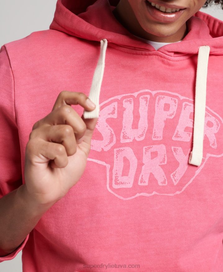 Superdry Into The Woods Graphic Hoodie Pink Men