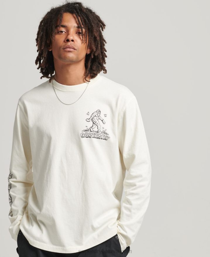 Superdry Into The Woods Long Sleeve Top White Men