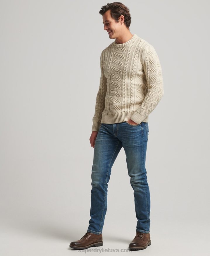 Superdry Jacob Crew Jumper Cream Men