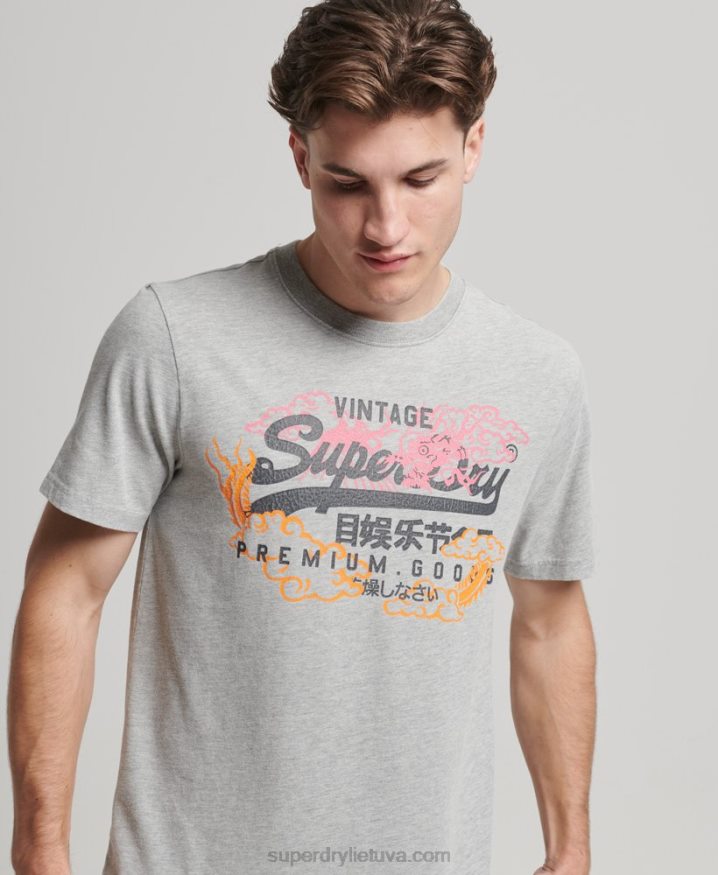 Superdry Japanese Graphic Logo T-Shirt Grey Men