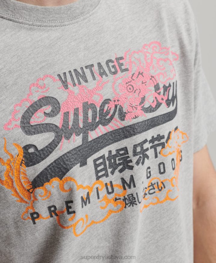 Superdry Japanese Graphic Logo T-Shirt Grey Men