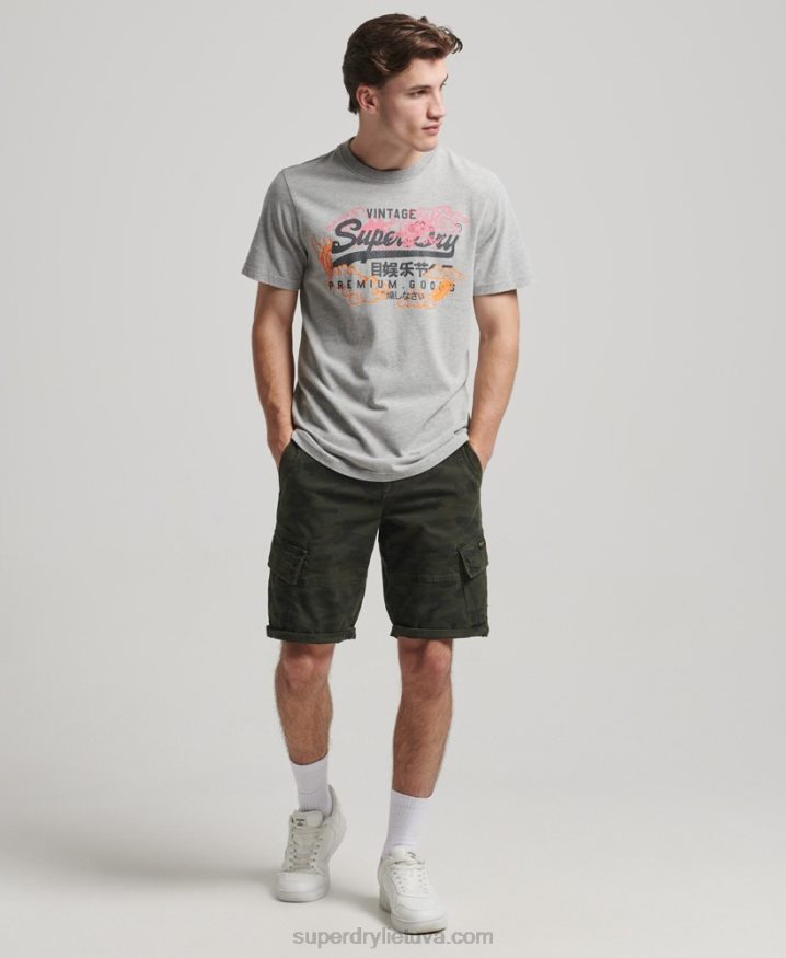 Superdry Japanese Graphic Logo T-Shirt Grey Men