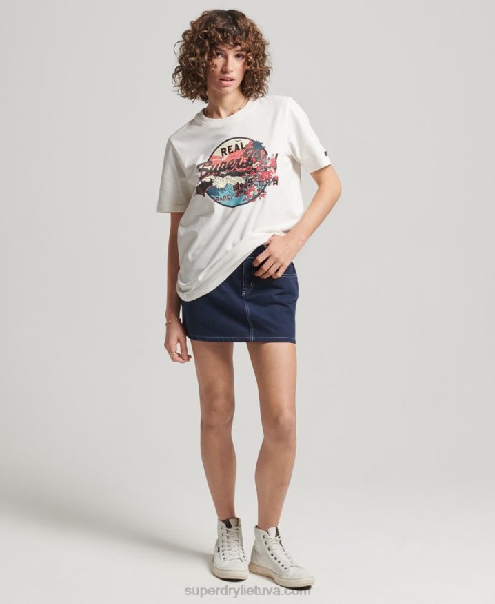 Superdry Japanese Vintage Logo Graphic T-Shirt White Women