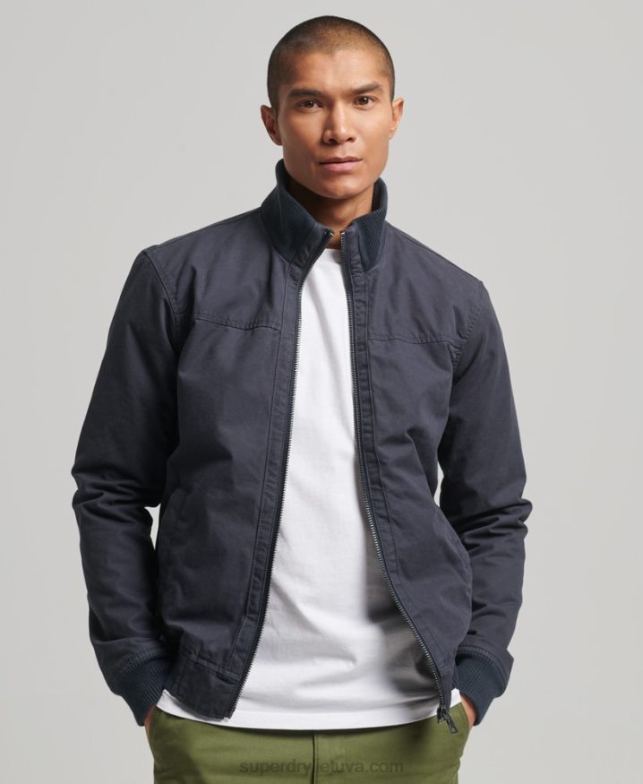 Superdry Knit Collar Bomber Jacket Navy Men