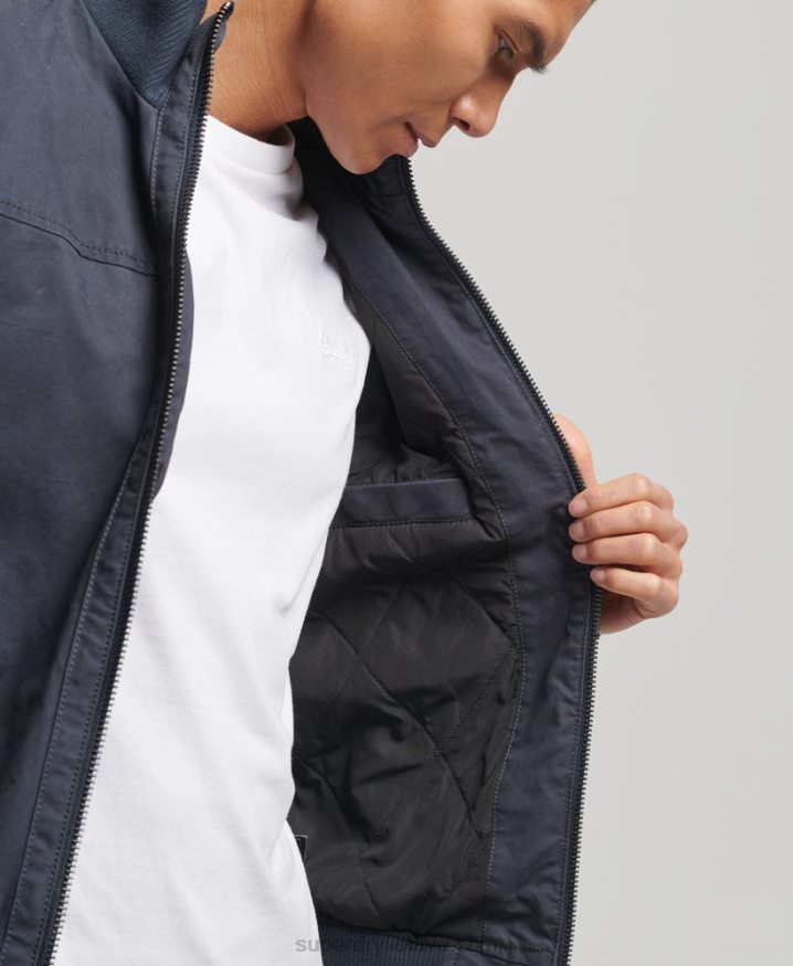 Superdry Knit Collar Bomber Jacket Navy Men