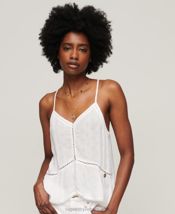 Superdry Ladder Trim Cami Top White Women