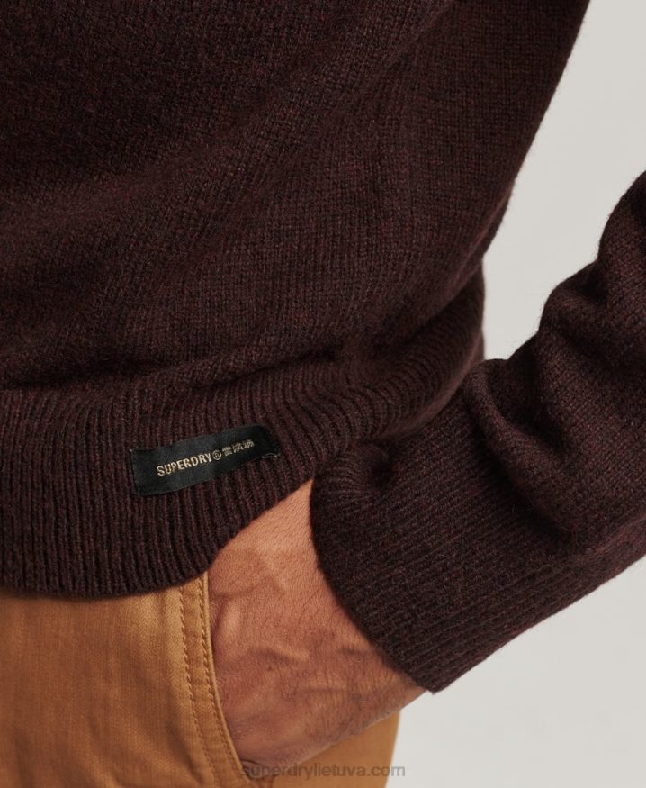 Superdry Lambswool Crew Jumper Brown Men