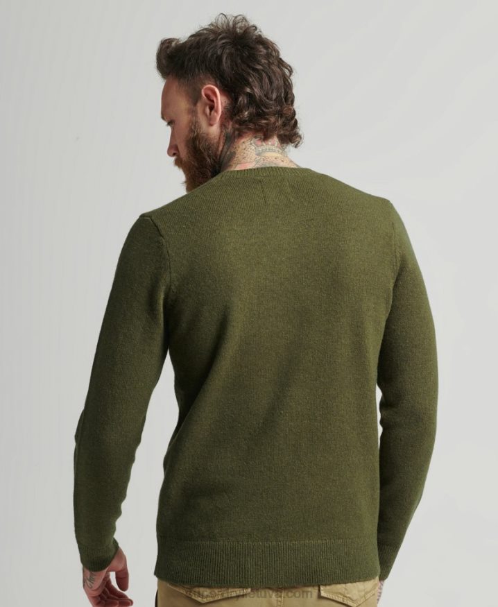 Superdry Lambswool Crew Jumper Green Men