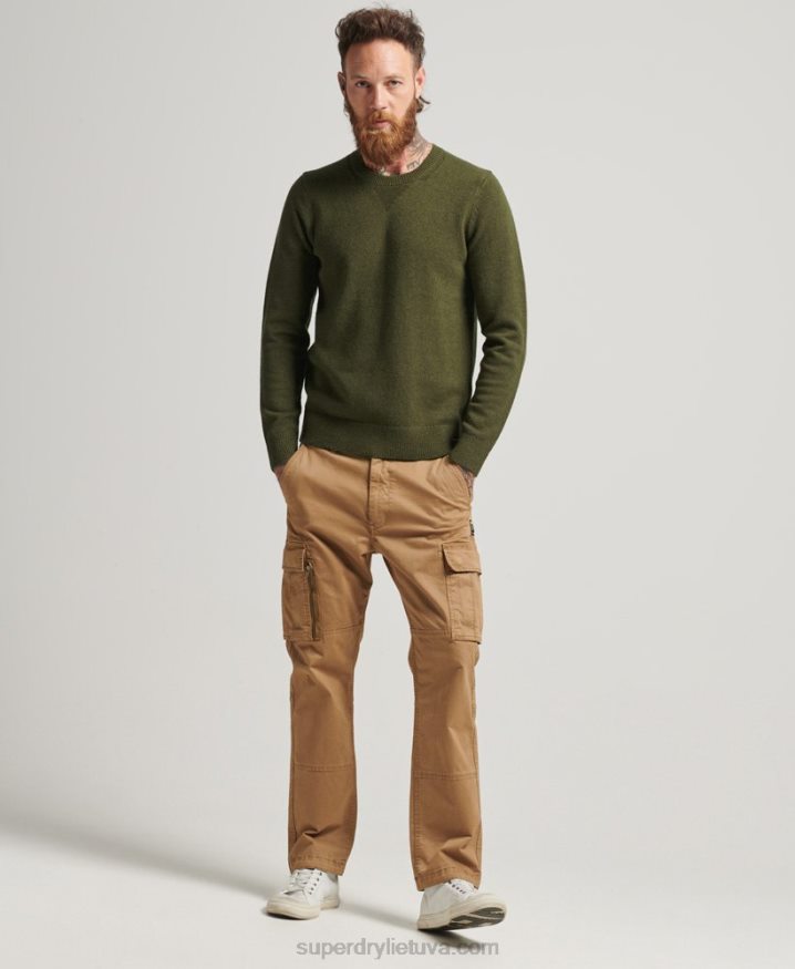 Superdry Lambswool Crew Jumper Green Men