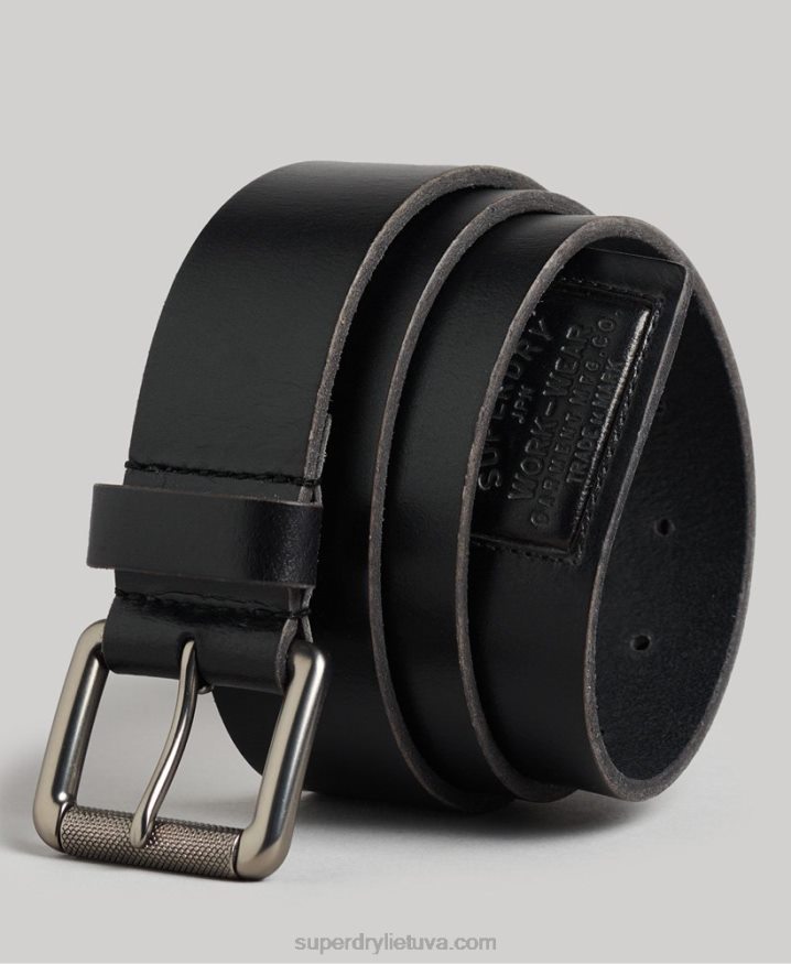 Superdry Leather Belt Gift Box Black Men