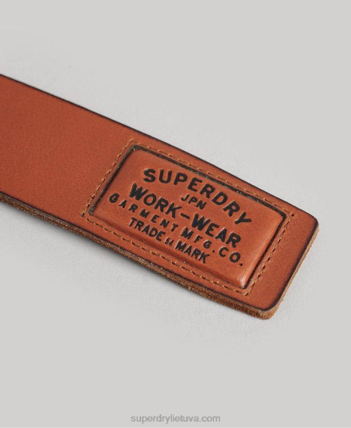 Superdry Leather Belt Gift Box Tan Men