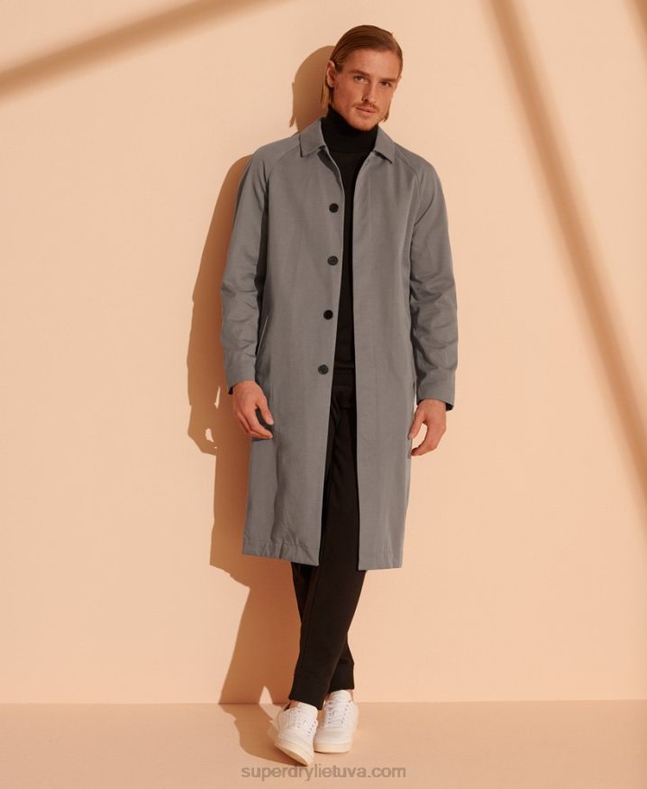 Superdry Limited Edition Classic Mac Coat Light Grey Men