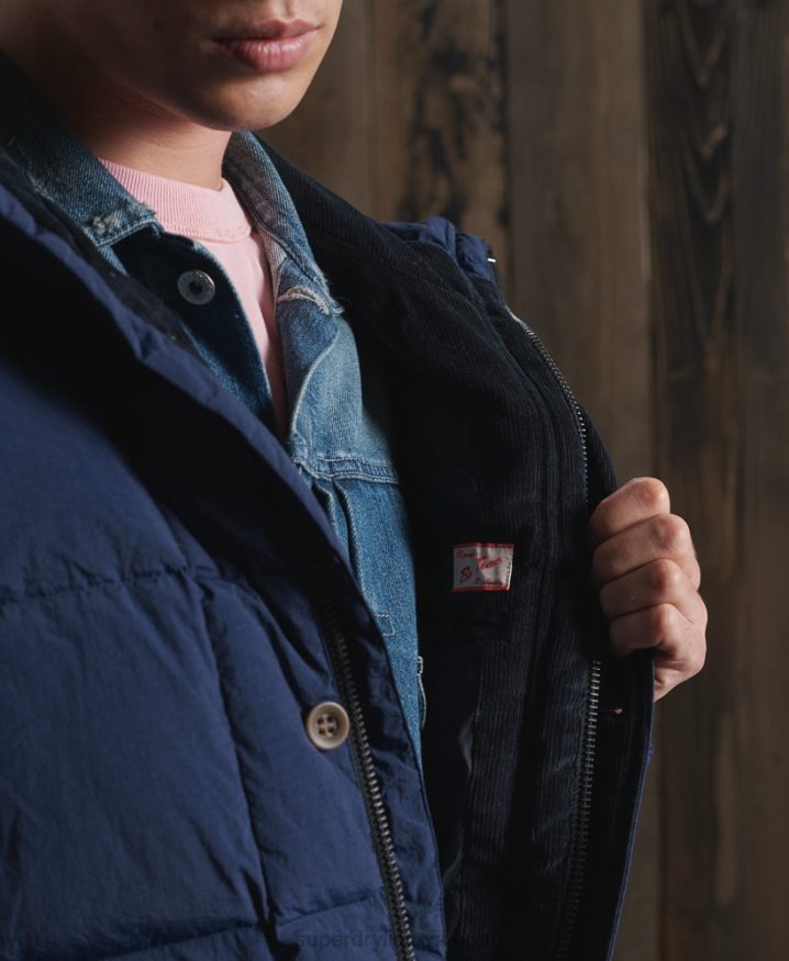 Superdry Limited Edition Dry Down Parka Coat Blue Men