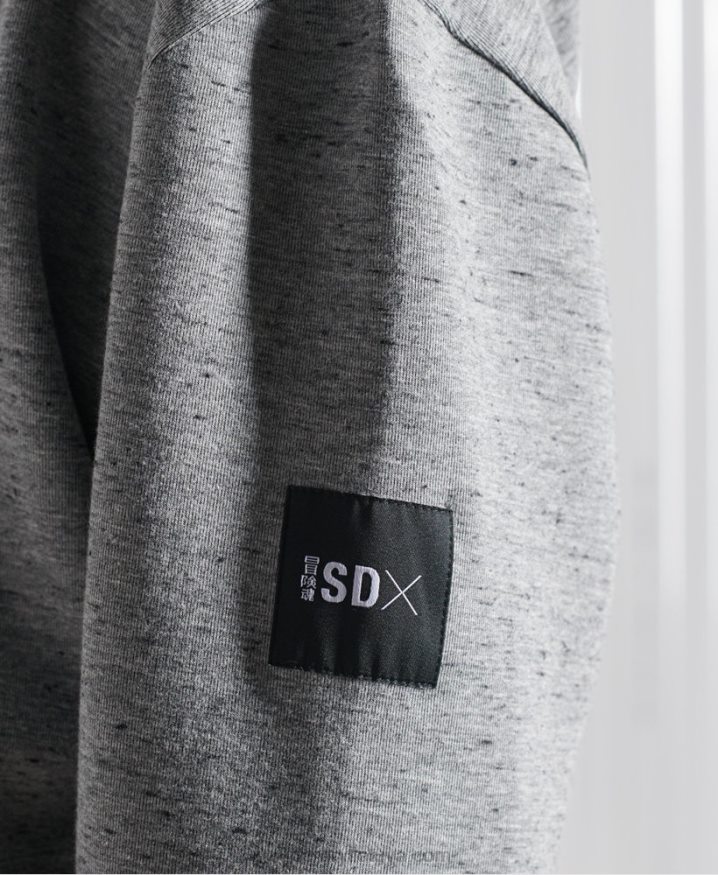 Superdry Limited Edition SDX Box Drop Hoodie Grey Men